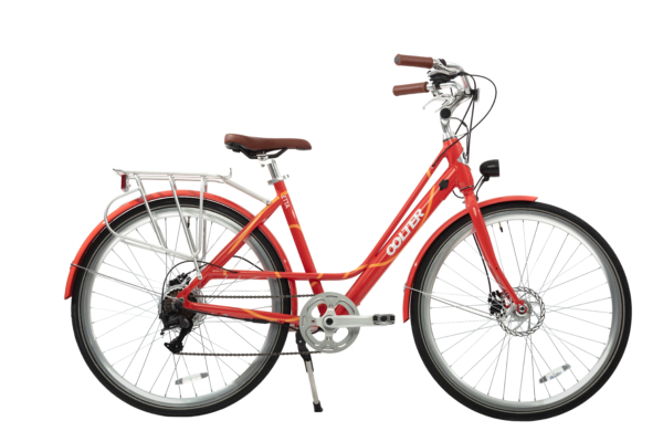 Oolter ETTA elektriline jalgratas punane mustriga parem külg