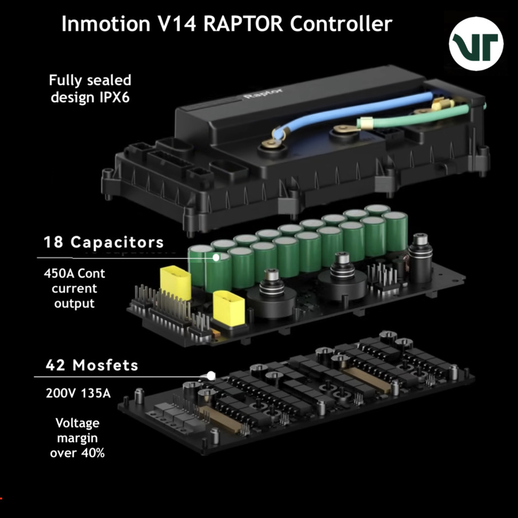 Inmotion V14 Raptor controller 42 mosfets 18 capacitors
