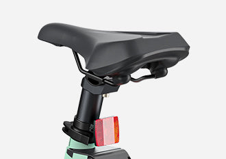 Engwe P20 electric bike black saddle with rear reflector and adjustable seat post