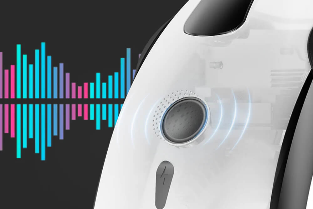 Inmotion E20 speaker feature Illustrative image showing the Inmotion E20 electric unicycle's speaker feature.