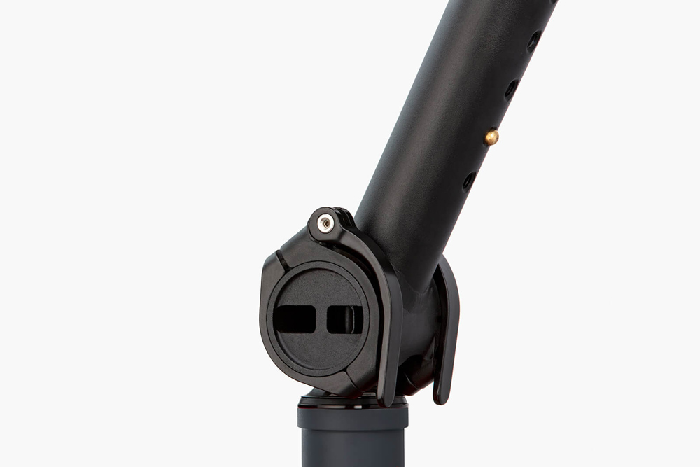 Close-up of Riese & Müller Load 75 Vario electric cargo bike folding stem mechanism
