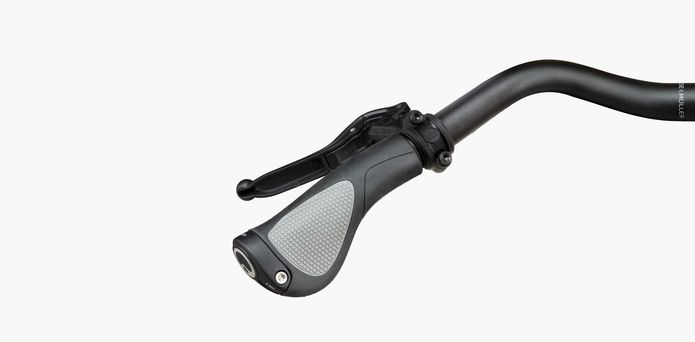 Left handlebar grip and brake lever of Riese & Müller Nevo 4 electric bike