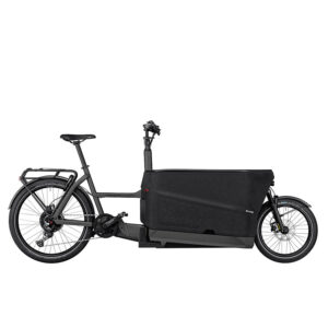 Black Riese & Müller Packster 70 Touring electric cargo bike with cargo compartment