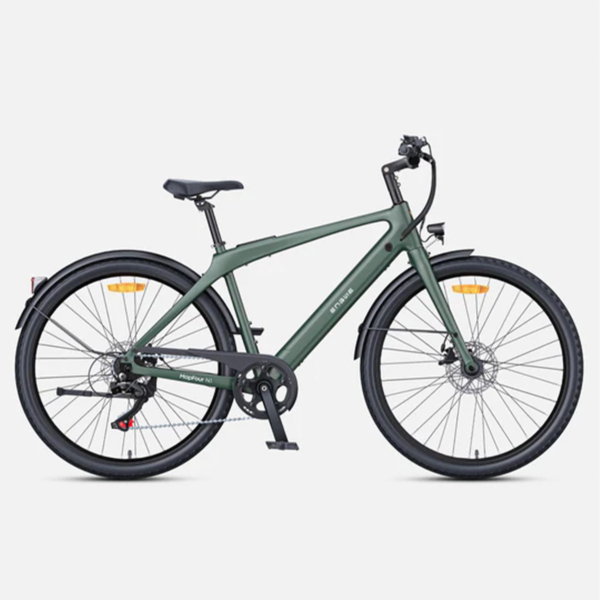 Right-side profile of Engwe N1 Air ST electric bike in green featuring smooth frame and urban tires
