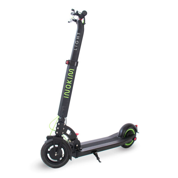 Main view of the INOKIM Light Hero black electric scooter, highlighting its stylish frame and design.