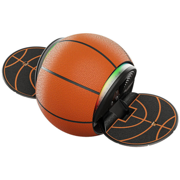 Front side angled view of the Kingsong KS-S9 electric unicycle with the pedals unfolded.