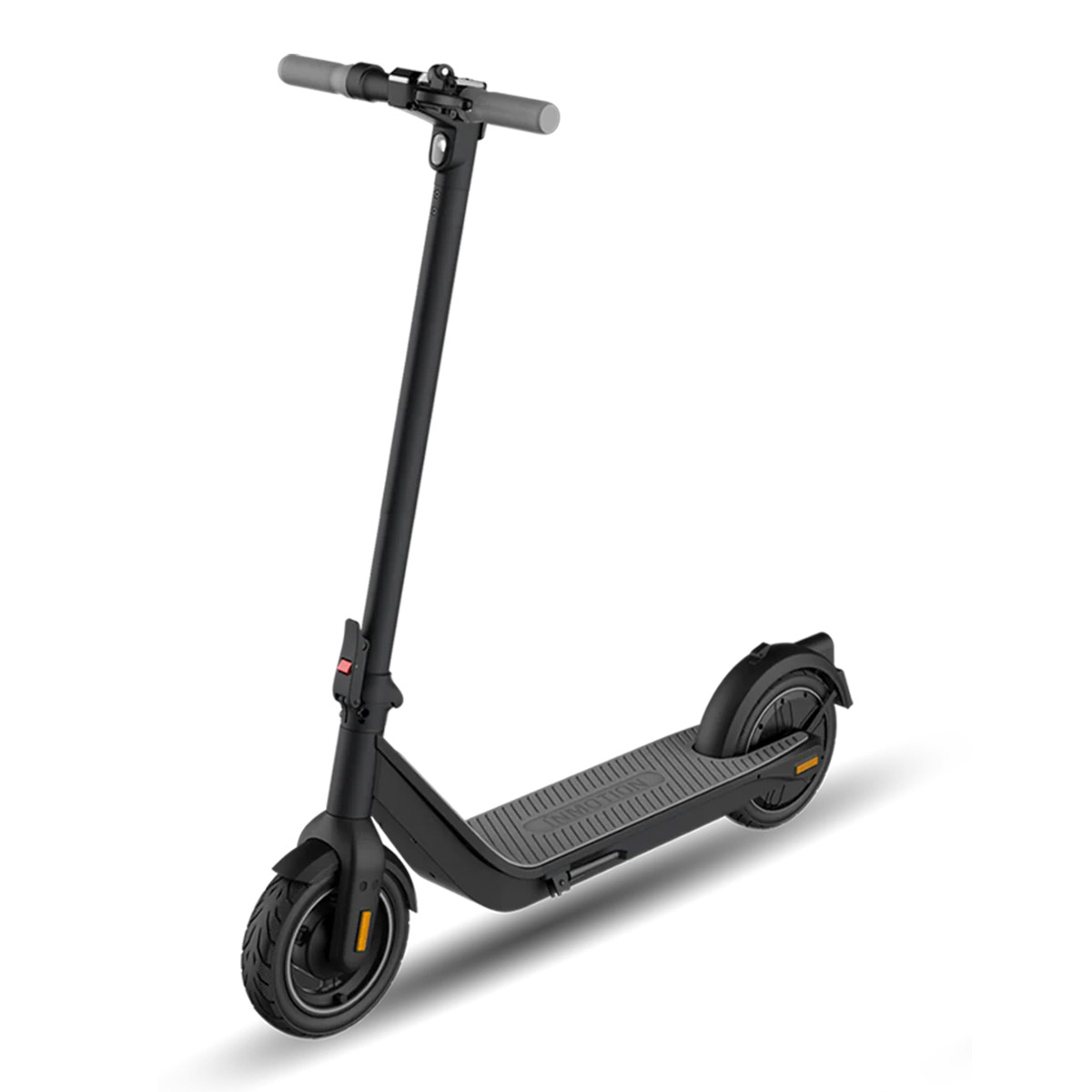 Electric scooter Inmotion Air in full side view – minimalist black design, upright handlebar, and compact urban build.