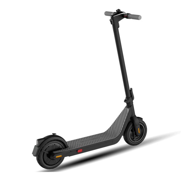 Electric scooter Inmotion Air right side angle with clear view of folding mechanism, kickstand, and textured foot deck.