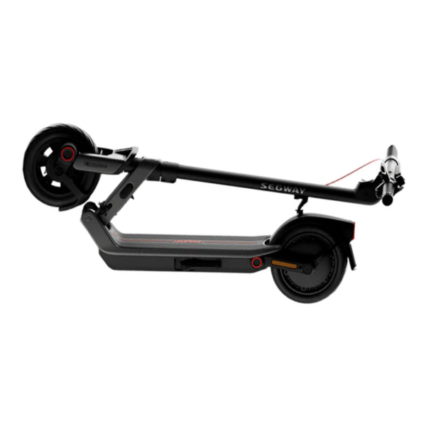 Electric scooter Segway E3 Pro E folded – compact, portable design ideal for easy transport and storage.