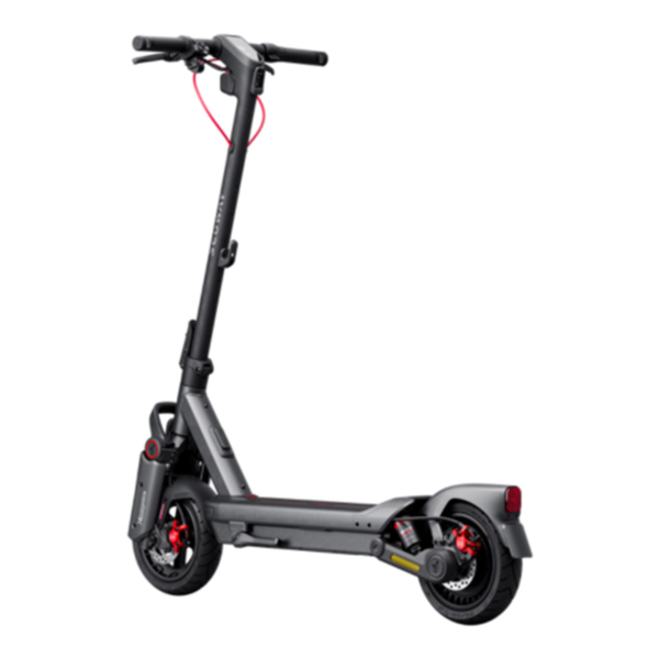 Rear side of Segway MAX G3 electric scooter highlighting rear fender, brake light, and tire tread.