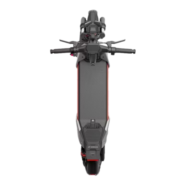 Top view of Segway ZT3 Pro electric scooter showing wide deck and ergonomic handlebar design.