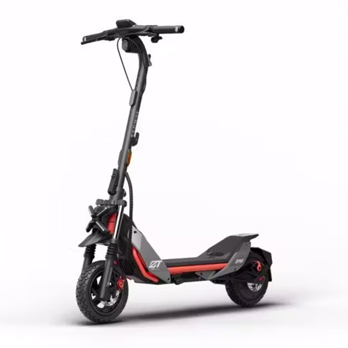 Segway ZT3 Pro electric scooter angled front-left with thick tires and robust front suspension.