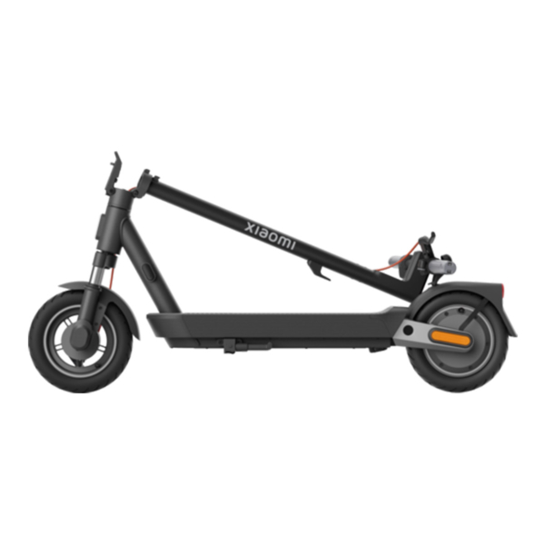 Folded Xiaomi Electric Scooter 5 Pro in side profile, showcasing portability and compact design.
