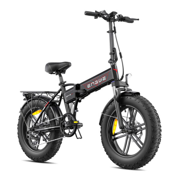 Front side view of the black ENGWE EP-2 Boost electric bike.