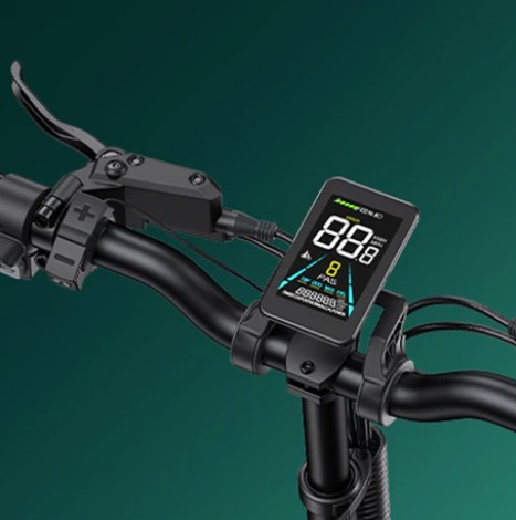 Close-up of the Engwe Engine PRO 2.0 electric bicycle's display.
