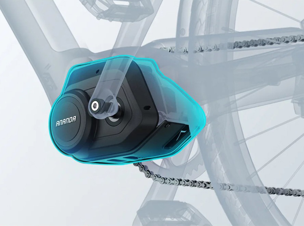 Close-up of the highlighted Engwe Mapfour N1 Pro electric bicycle's motor.