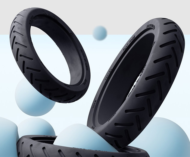 Illustrative image of the Segway-Ninebot C2 Lite Kids electric scooter's 7-inch solid tyres.