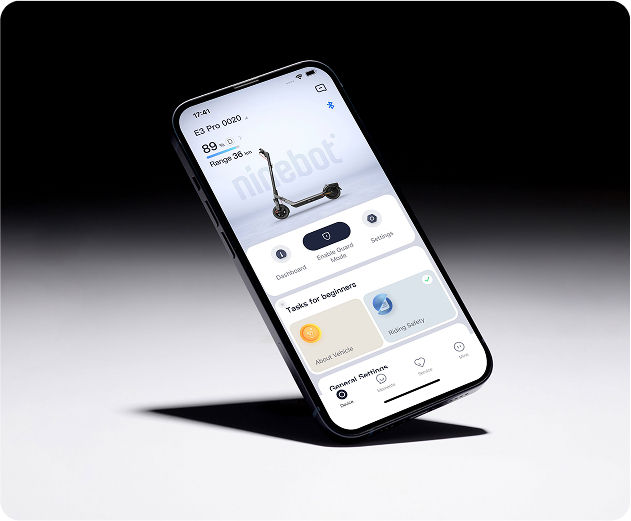 Illustrative image showing the Segway-Ninebot E3 Pro E electric scooter's app.