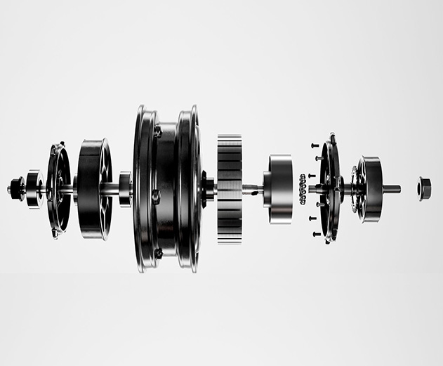 Illustrative image showing the Segway-Ninebot E3 Pro E electric scooter's motor.