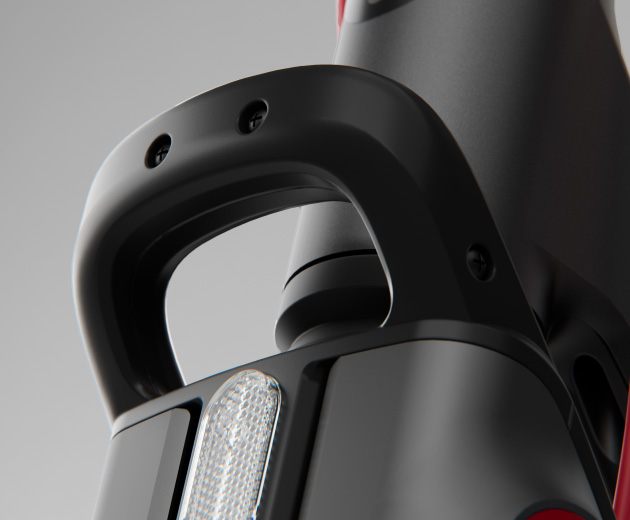 Close-up the Segway-Ninebot F3 Pro E electric scooter's locking rim.