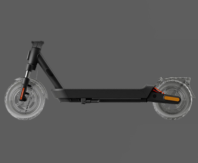 Illustrative image of the Xiaomi 5 Max electric scooter's carbon steel frame.