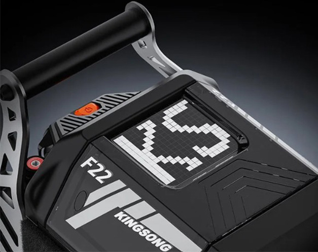Close-up image of the Kingsong F22 Pro electric unicycle's display.