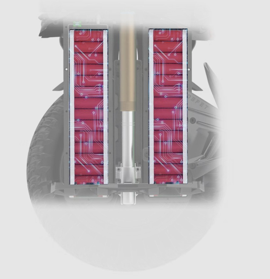 Illustrative image of the Nosfet AERO electric unicycle's BMS.