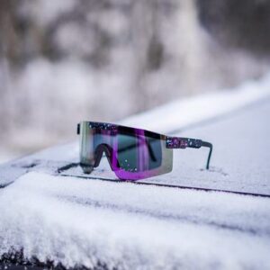 AMOQ Comet Sunglasses Black Splash - Purple Mirror