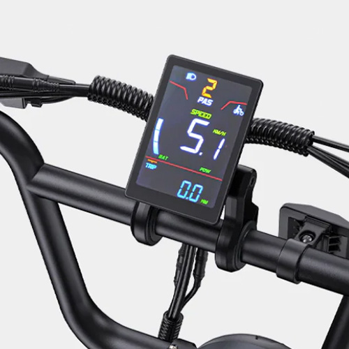 Close up of the ENGWE M1 electric bike color display.