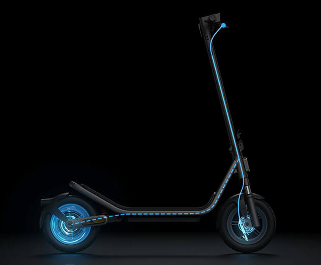 Illustrative image of the Xiaomi 6 electric scooter's braking system.