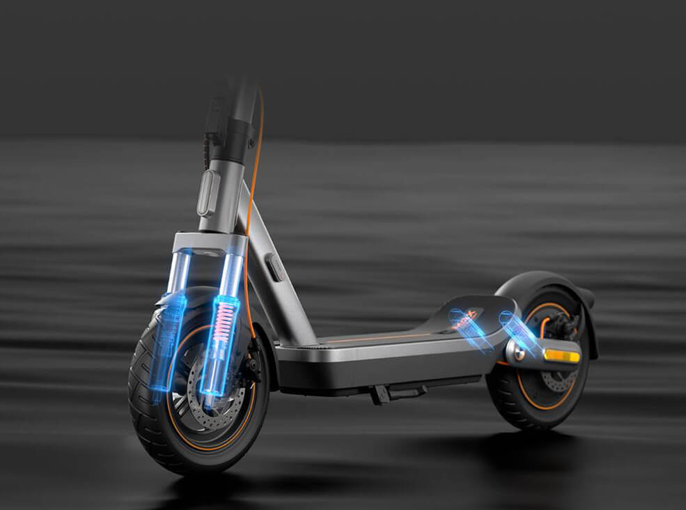Xiaomi Scooter 6 Max suspension Illustrative image of the Xiaomi Scooter 6 Pro electric scooter's suspension system.