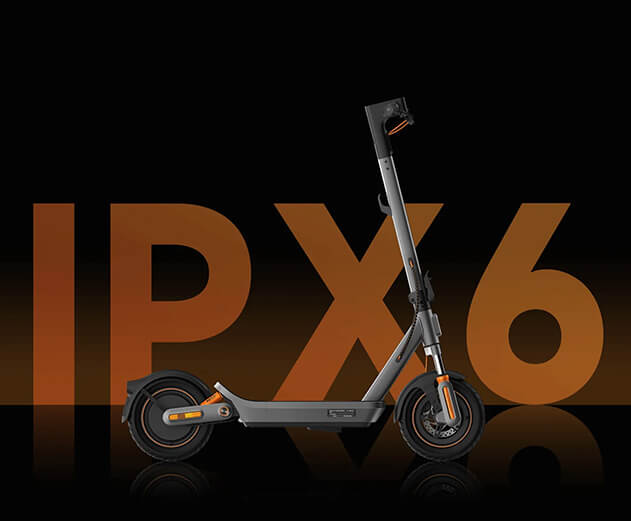 Illustrative image demonstrating the Xiaomi Scooter 6 Pro electric scooter's IPX6 water resistance.